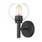 Z-Lite Sutton Wall Sconce, 1-Light, 6 In.W x 7 In.L x 10.25 In.H, Matte Black/Clear 7502-1S-MB - alternate 1